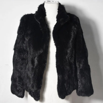 Natural Rabbit Fur Coat Women Winter Jacket Real Leather And Fur