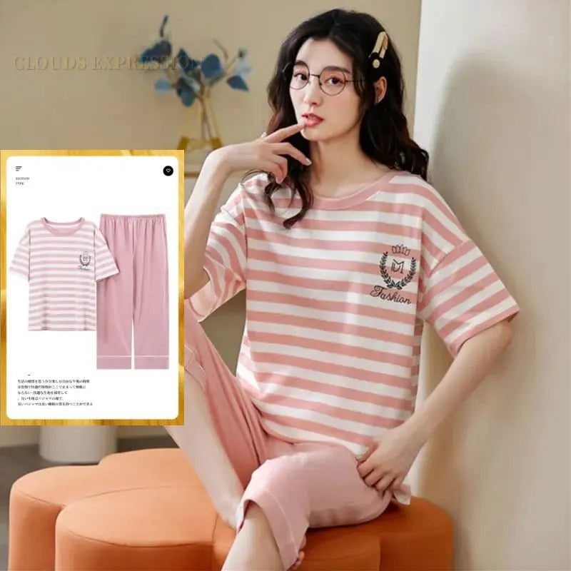 Knitted Cotton Cartoon Pajamas Sets