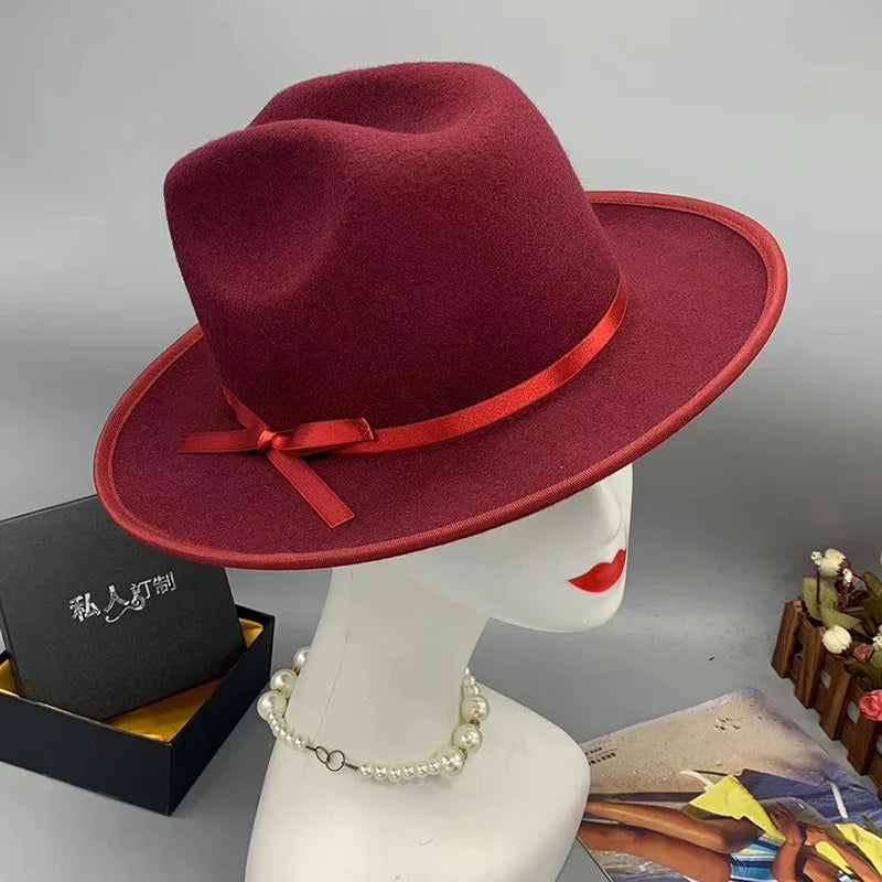 Zipper shallow  fedora hat  woolen hat ladies European punk chain novelty