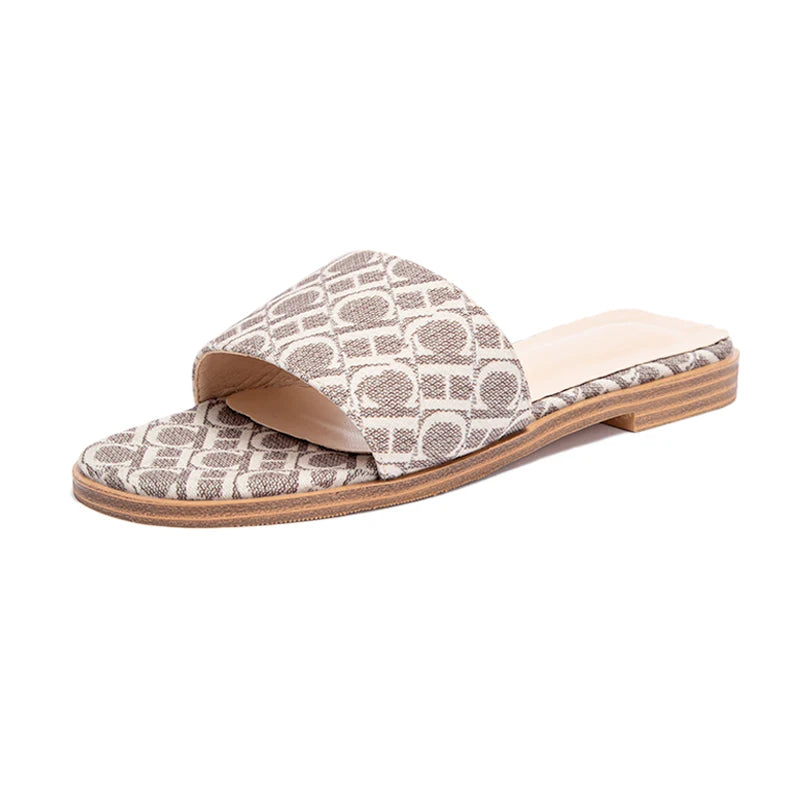 Classic Simple Design Wearable  Anti-slip Sole Letter Printed Slippers Seasonal  Summer Fashion Women's Sandals
