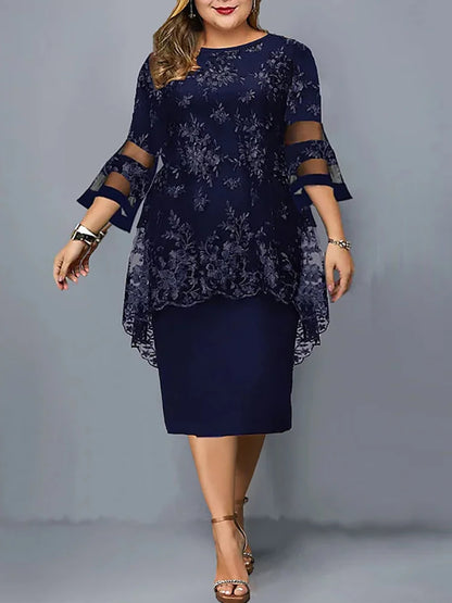 Formal Party Dresses for Ladies From 50 To 60 Years Embroidery Floral Luxury Wedding Guest Church Dresses
