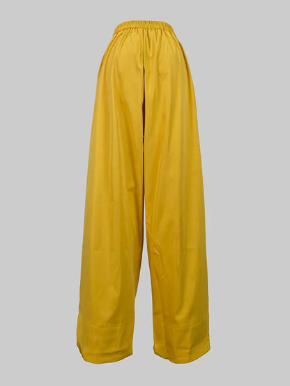 Elegant Women's Sets Yellow Two Piece Set