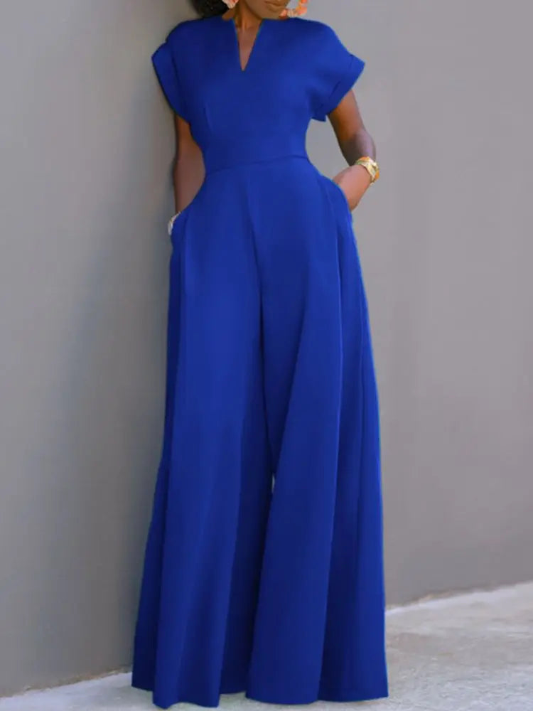 Overalls Women Elegant Jumpsuits Short Sleeve