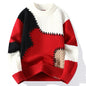 Men Patchwork Casual Knit Pullovers