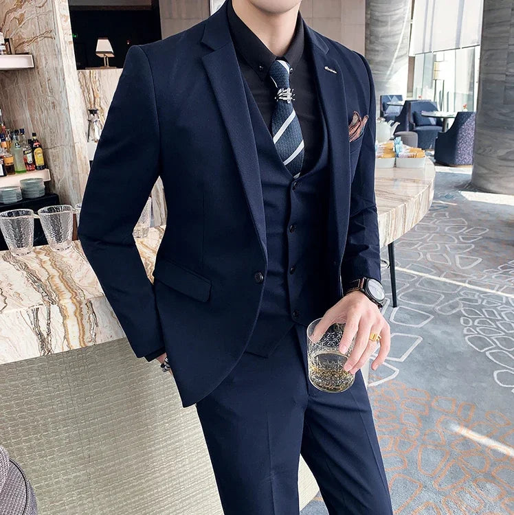 Mens Suit 3Pcs Set