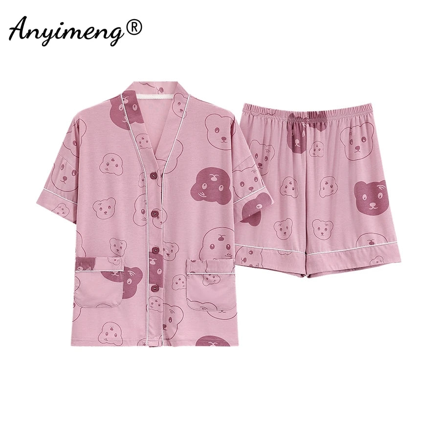 Summer Cool Modal Pajamas Set M-5XL