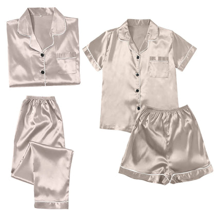 4PCS Women's Blue Pajamas Sets