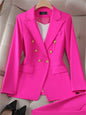 Elegant Office Ladies Two Piece Sets  Double Breasted