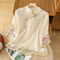 Casual Loose Blouse Shirt Women  Vintage Embroidery Woman Shirt