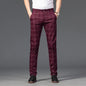 High Quality Plaid Pants Men Classic Business Casual Full Length