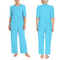 Elderly Special Need Adaptive Jumpsuit Short Sleeve Side Pockets Long Pants  Anti-Strip Unitard