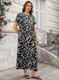 Plus Size Womens Colorful Abstract Print Midi Dress