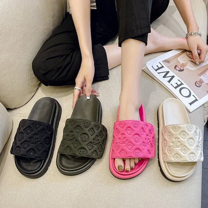 Ladies Magic Sticker Flat Slippers