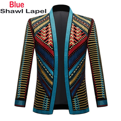 Luxury African Embroidery Cardigan Blazer Jacket Men