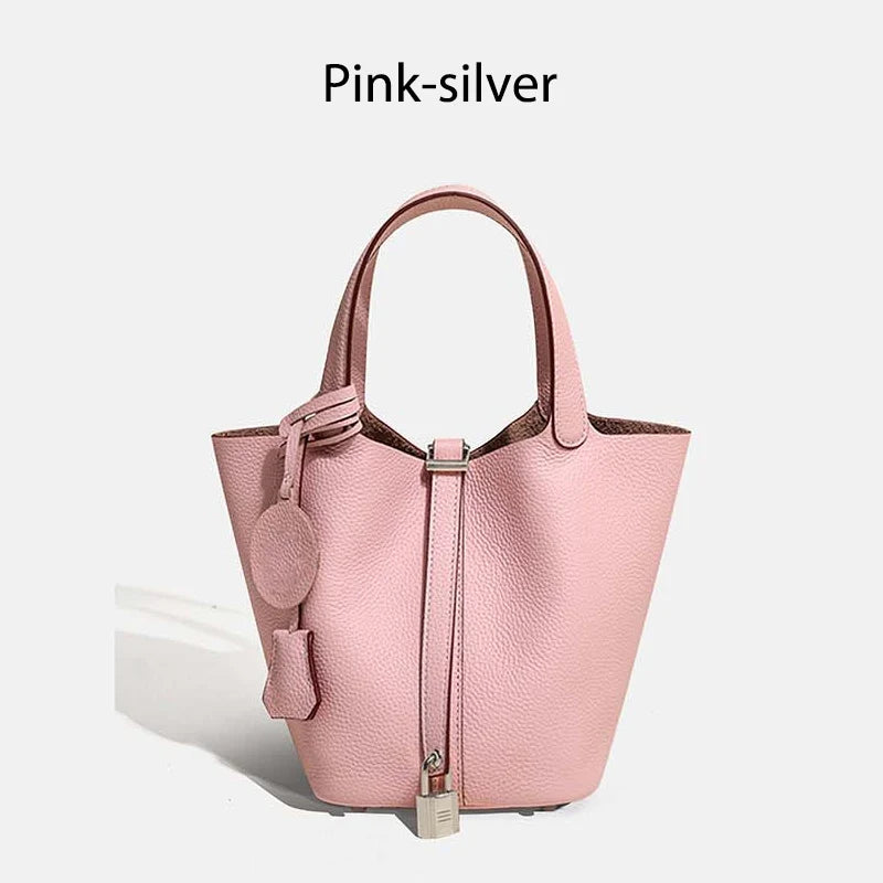MENDY Women  Handbags Bucket Bag Real Leather Tote Bag Genuine Leather Luxury   Size Large Lady Hand Bags