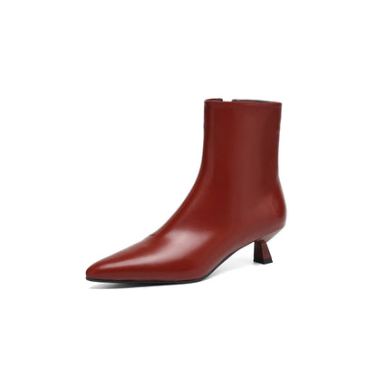 Handmade Genuine Leather Pointed Toe Ankle Boots Women's Modern Boots Women`s   High Heels Elegant Pumps