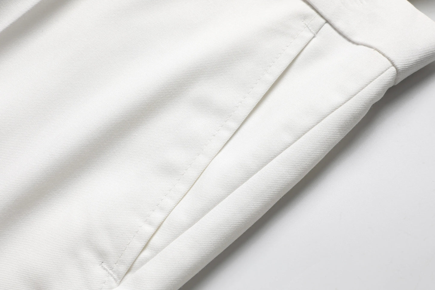 Men's Three-Piece White Suit, Anti-Wrinkle, No-Iron,  Four-Season Workplace Work Clothing