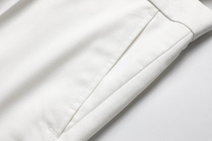 Men's Three-Piece White Suit, Anti-Wrinkle, No-Iron,  Four-Season Workplace Work Clothing