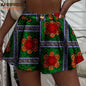 Women's Running Shorts Elastic High Waisted Shorts with Pockets  Short Pants African Ankara Print