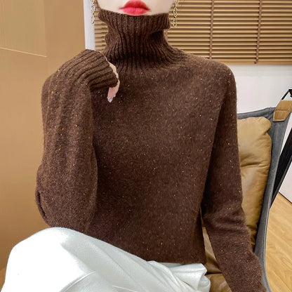 Autumn And Winter Merino Wool Pullover Sweater Solid Color Long Sleeve Basic Thermal Top 100% Pure Wool Sweater