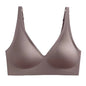 Soft Support Jelly Glue French Deep V Underwear Women's No Steel Ring Small Chest Gathered  Bra