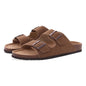Women's Suede Mules Slippers Men Clogs Cork Insole Sandals With Arch Support