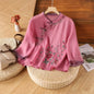 Casual Loose Blouse Shirt Women  Vintage Embroidery Woman Shirt