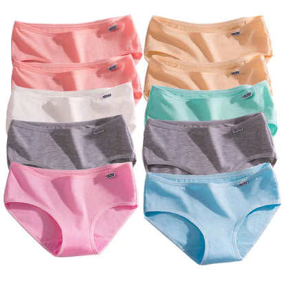 10Pcs/Lot Plus Size Panties for Women Breathable Brief