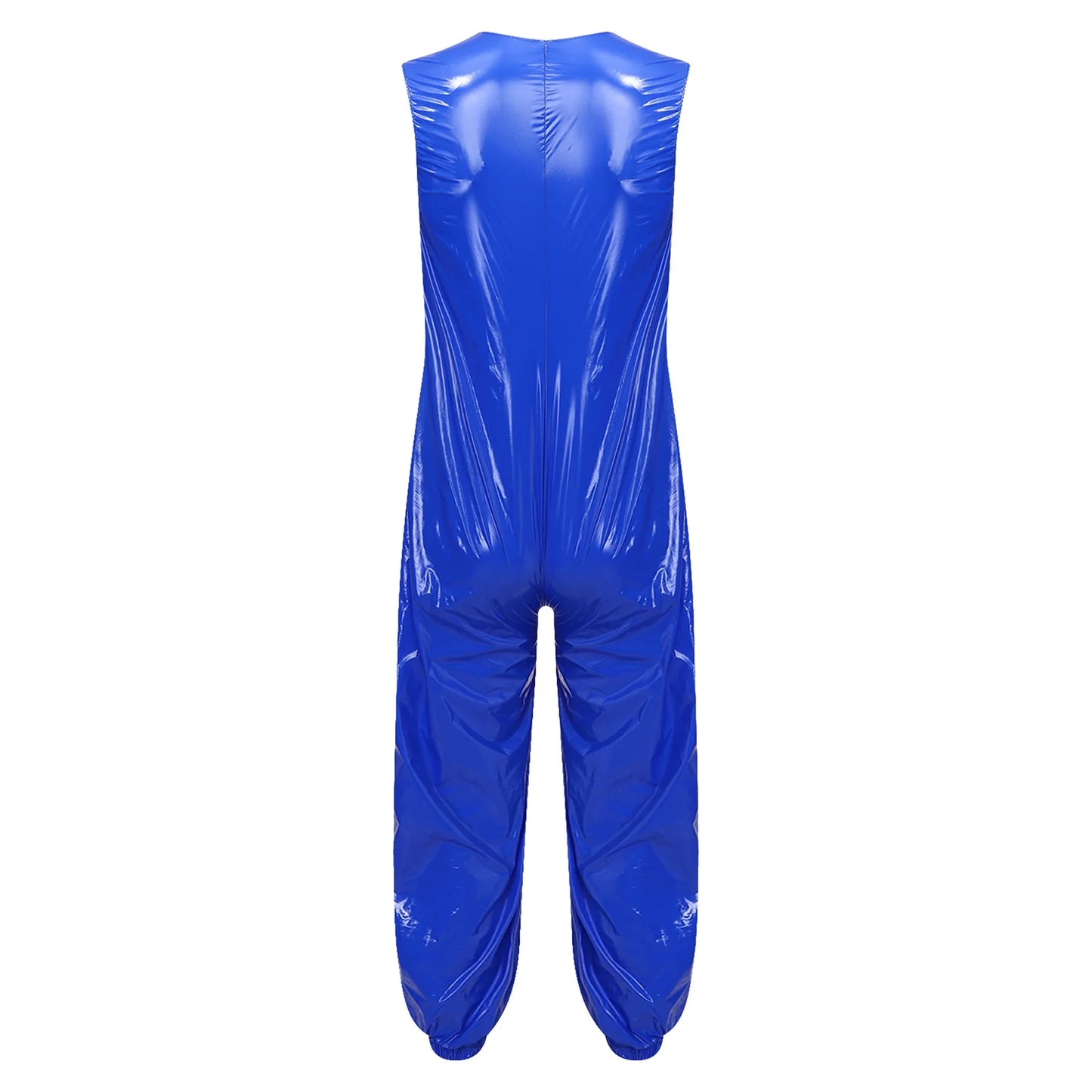 Mens Waterproof Jumpsuit Diaper Cover Sleeveless Zip Up Bodysuit  One-piece Rompers Adaptive Full Leotard