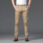 High Quality Plaid Pants Men Classic Business Casual Full Length
