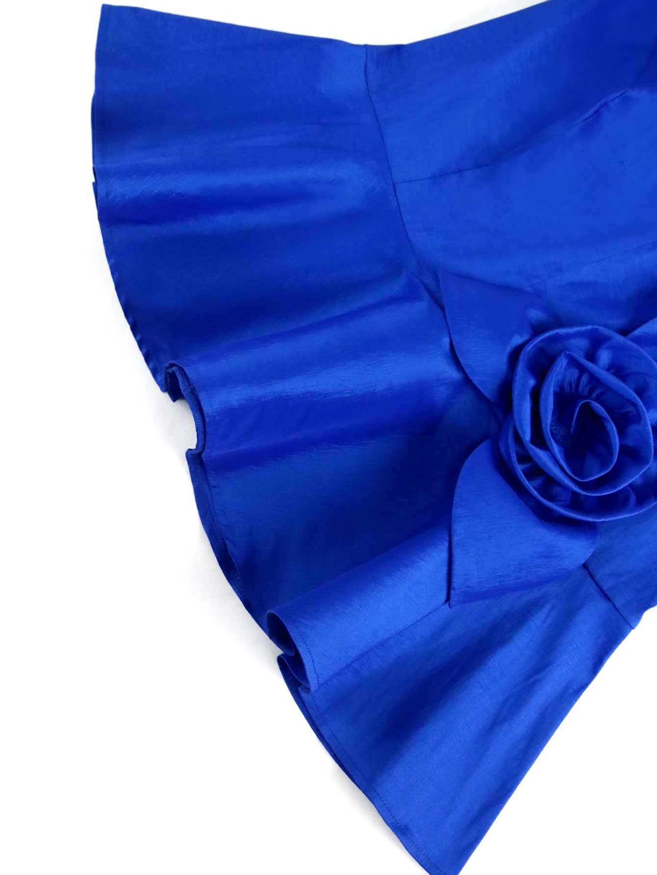 Plus Size Women Shiny Blouse  V Neck Peplum 3D Flower  Pullover Wedding Guest Curve Ladies African