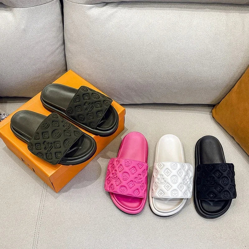 Ladies Magic Sticker Flat Slippers