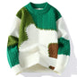 Men Patchwork Casual Knit Pullovers