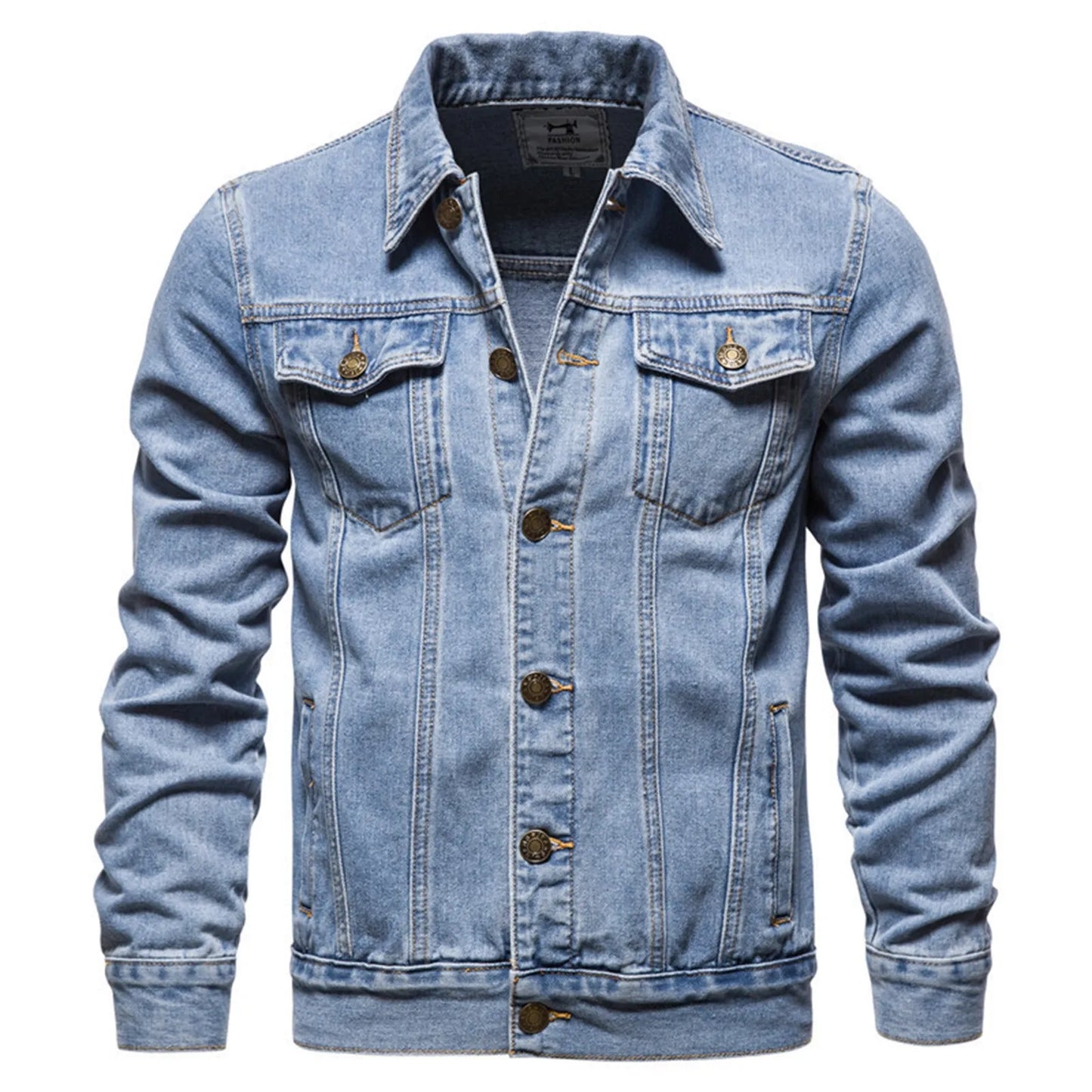 Classic Men Light Blue Denim Jacket