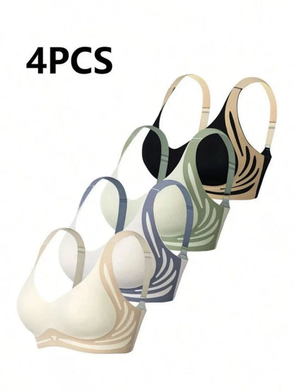 4pcs Plus Size Deluxe Anti-Gravity Lifting Bra - Closed Double Breasted Front