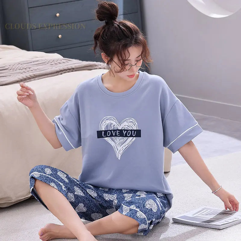 Knitted Cotton Cartoon Pajamas Sets