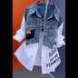 Women Denim Jacket Two Denim Shirts