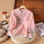 Casual Loose Blouse Shirt Women  Vintage Embroidery Woman Shirt