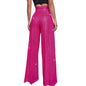 Women Sequin Wide Leg Pants Plus Size