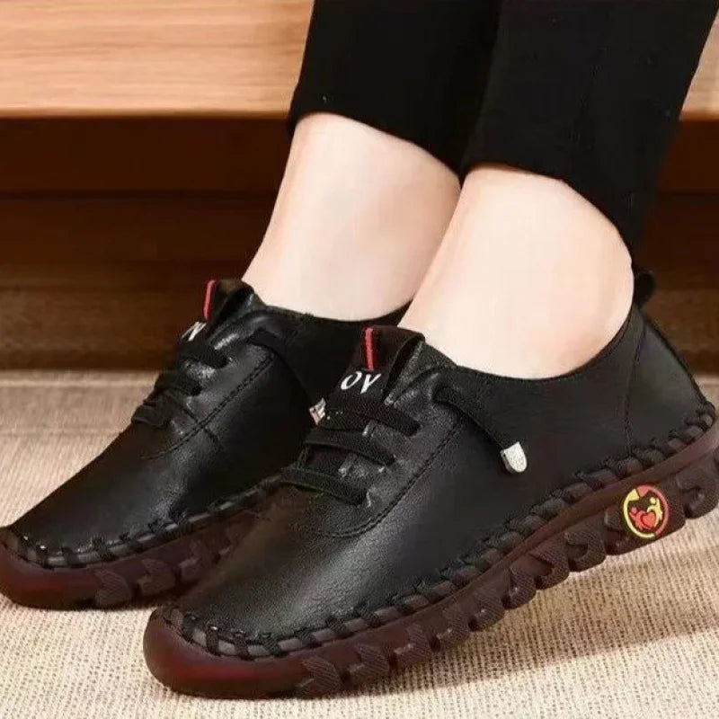 Women Spring and Autumn Hand-stitched Single Shoes Large Size Casual Shoes