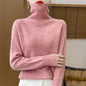 Autumn And Winter Merino Wool Pullover Sweater Solid Color Long Sleeve Basic Thermal Top 100% Pure Wool Sweater