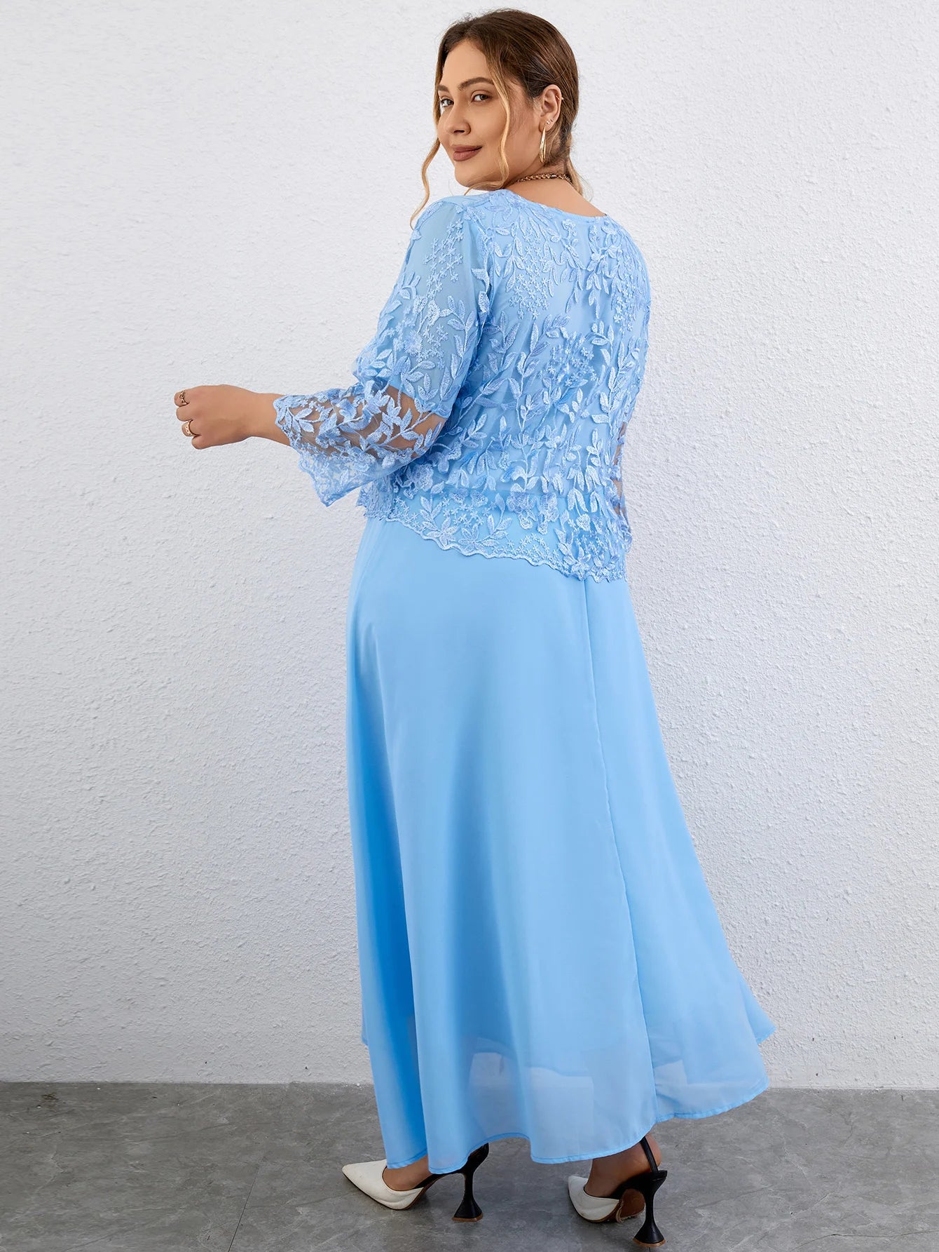 Plus Size Long Dresses Women Clothing Summer Embroidery Elegant Party Dress for Wedding Guest Church Dress
