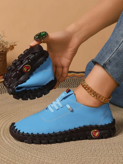 Women Spring and Autumn Hand-stitched Single Shoes Large Size Casual Shoes