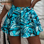 Women's Running Shorts Elastic High Waisted Shorts with Pockets  Short Pants African Ankara Print