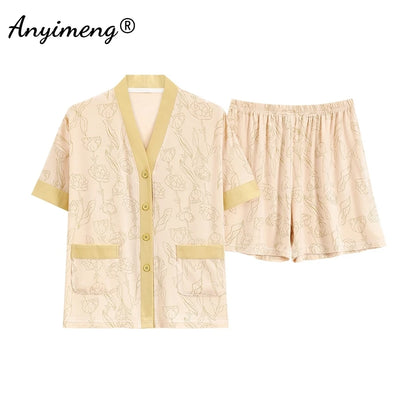 Summer Cool Modal Pajamas Set M-5XL