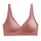 Soft Support Jelly Glue French Deep V Underwear Women's No Steel Ring Small Chest Gathered  Bra