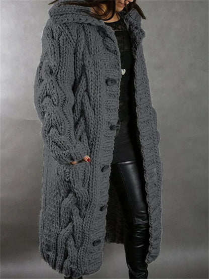 Oversized Cardigan Women Autumn Winter Thick Long Knit Sweater