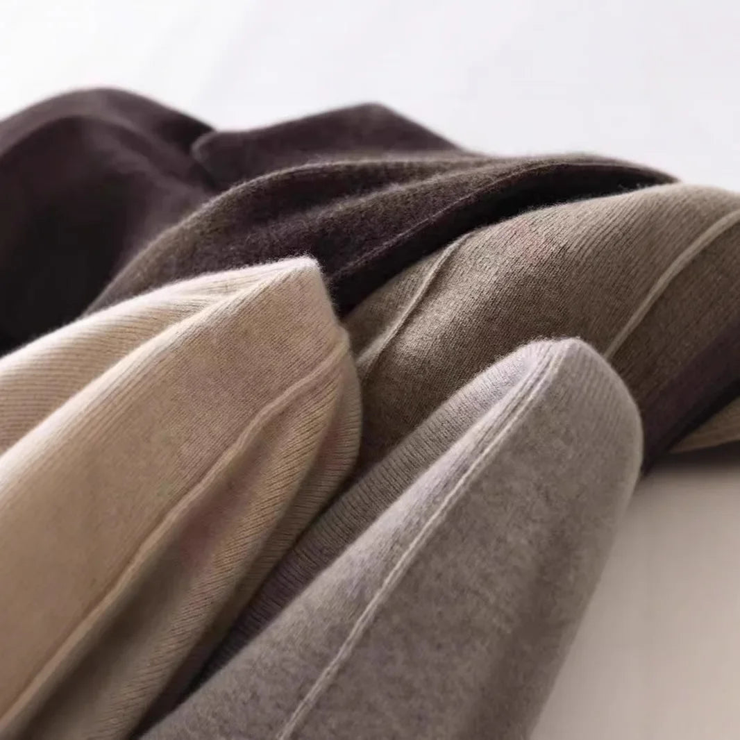 High Waist Knitted Woolen Wide Leg Pants