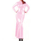 Shiny Metallic Party Evening Gown Dress High Neck Long Sleeve Mermaid Dress