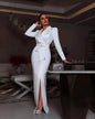 Customized White Women Blazer Dress Plus Size